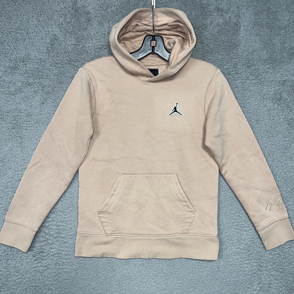 Nike‎ Air Jordan Hoodie Brooklyn Youth Size M Hemp Fleece Jumpman Logo Pullover